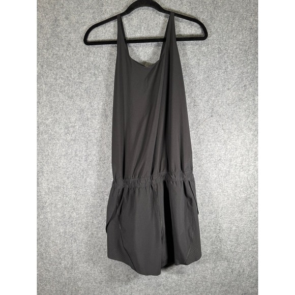 ATHLETA Romper Short Women Large Black Sleeveless Run With It Activewear - Picture 2 of 10